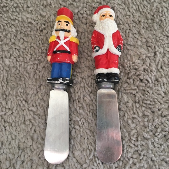 Vintage Festive Holiday Santa Claus and Nutcracker Spreaders- Set of 2 - Picture 8 of 9